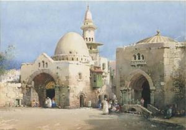 A Moorish City Oil Painting by Noel Harry Leaver