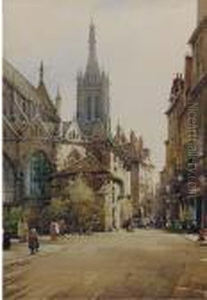 St. Severin, Paris Oil Painting by Noel Harry Leaver