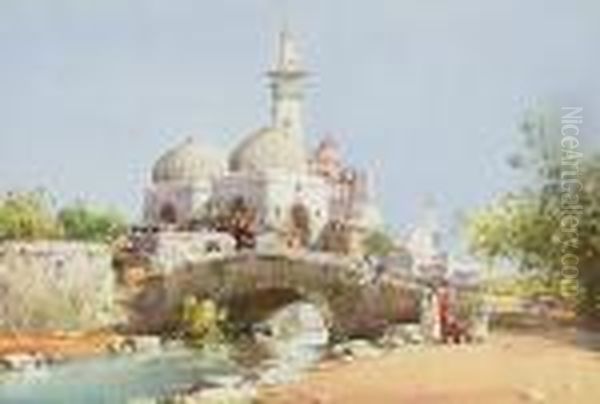 At The Mosque, A Pair Oil Painting by Noel Harry Leaver