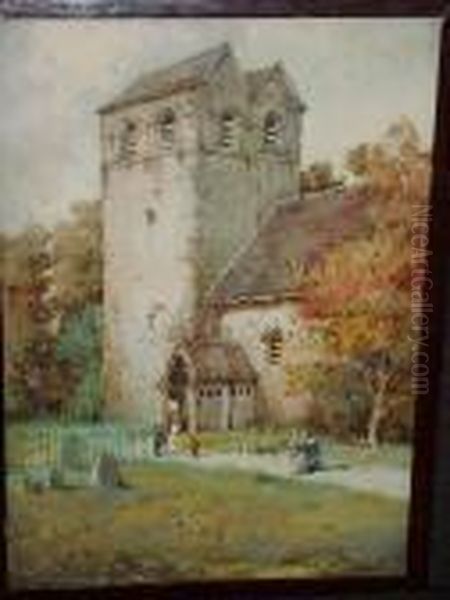 Fingest Church, Buckinghamshire Oil Painting by Noel Harry Leaver