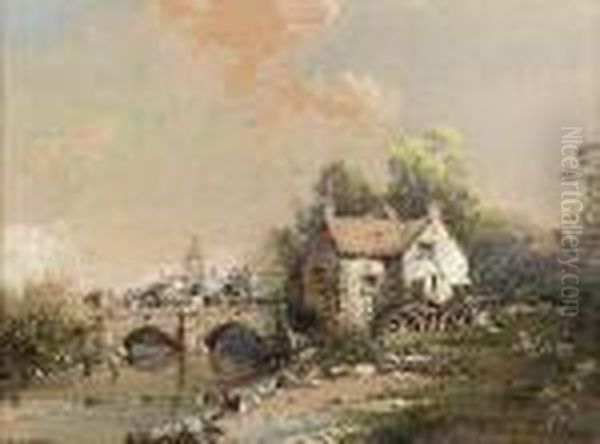 The Old Watermill Oil Painting by Noel Harry Leaver