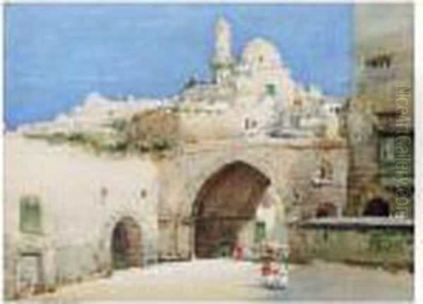 Arab Gateway Oil Painting by Noel Harry Leaver