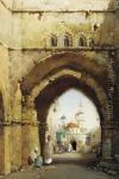 A Shadowy Archway, Tunis Oil Painting by Noel Harry Leaver