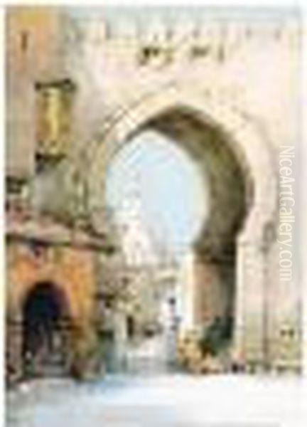 A Moorish Gateway, Algeria Oil Painting by Noel Harry Leaver