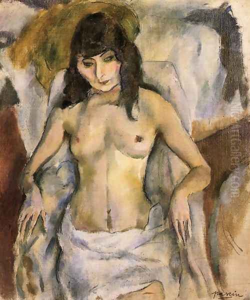 Nude in an Armchair Oil Painting by Jules Pascin