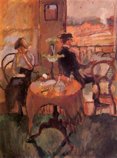 Interior Scene Oil Painting by Jules Pascin