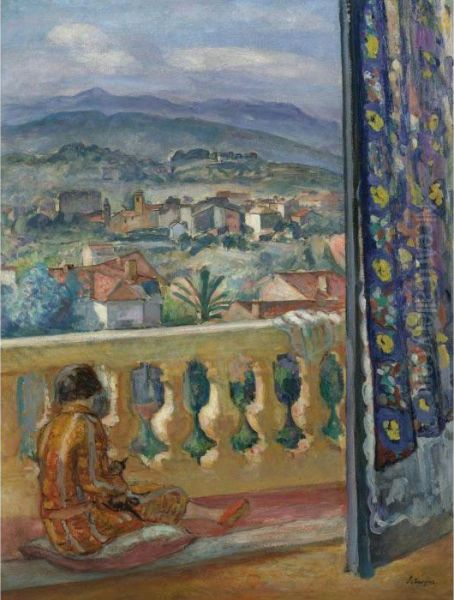 Le Cannet, Le Rideau Bleu Oil Painting by Henri Lebasque