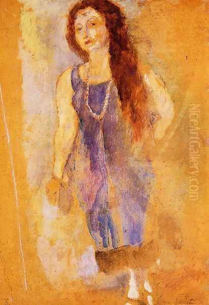 Rita Barber Oil Painting by Jules Pascin