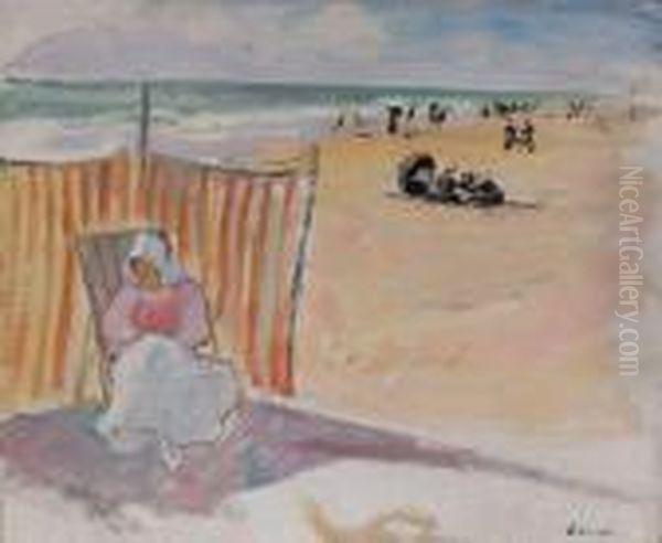 Bretonne A La Plage Oil Painting by Henri Lebasque