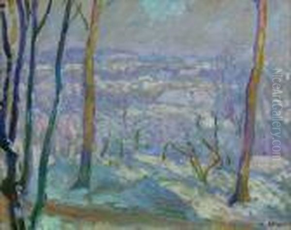 Montevrain Sous La Neige Oil Painting by Henri Lebasque