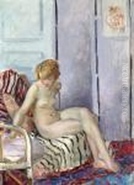 Nu Assis Oil Painting by Henri Lebasque