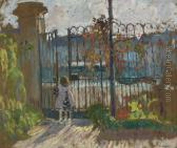 Lagny, Nono A La Grille Du Jardin by Henri Lebasque