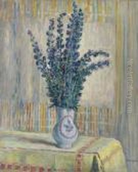 Pichet De Fleurs Sur Une Table Oil Painting by Henri Lebasque