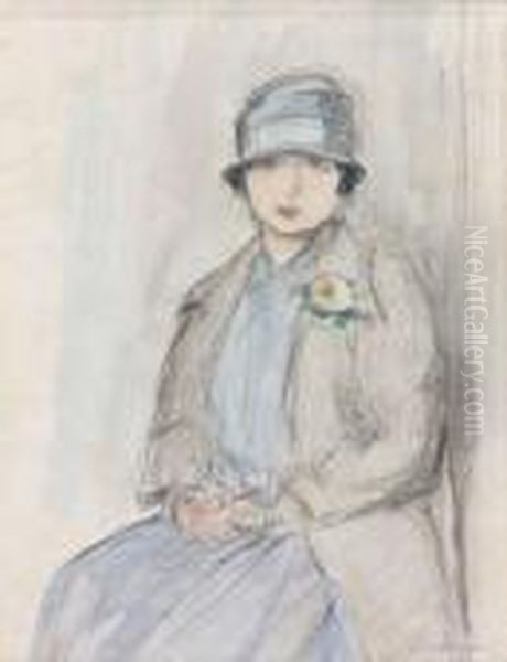 Femme Assise Au Chapeau Oil Painting by Henri Lebasque