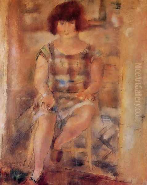 Ludy after Shampooing Oil Painting by Jules Pascin