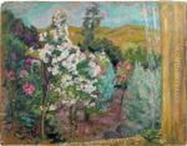 Le Jardin Vu De La Fenetre Oil Painting by Henri Lebasque