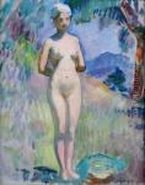 La Baigneuse Dans La Clairiere A St-tropez Oil Painting by Henri Lebasque