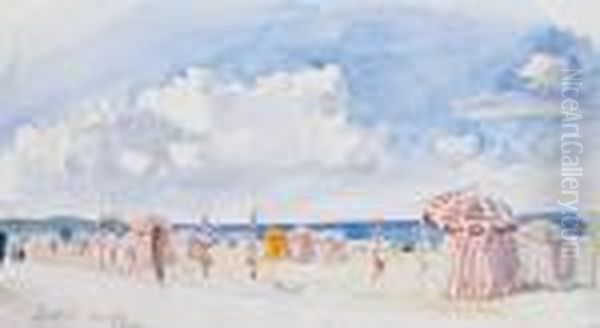 Matin Sur La Plage A Deauville Oil Painting by Henri Lebasque