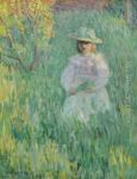 Petite Fille Dans Une Prairie Oil Painting by Henri Lebasque