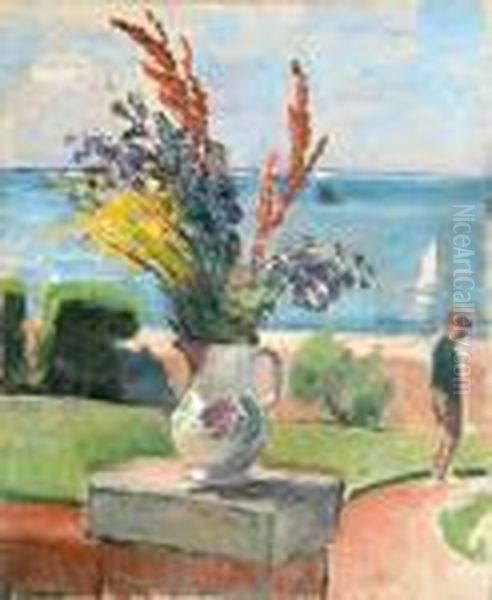 La Terrasse Devant La Mer Oil Painting by Henri Lebasque