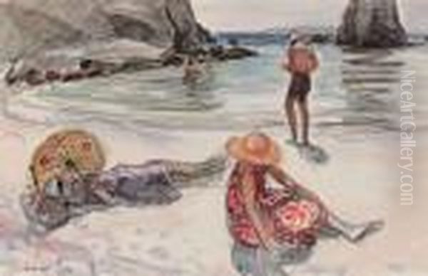 Sur La Plage Oil Painting by Henri Lebasque