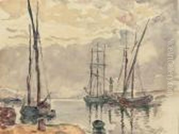 Voiliers Dans Le Port De Saint-tropez Oil Painting by Henri Lebasque