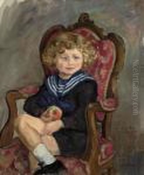 Portrait D'emile Chabot Enfant Oil Painting by Henri Lebasque