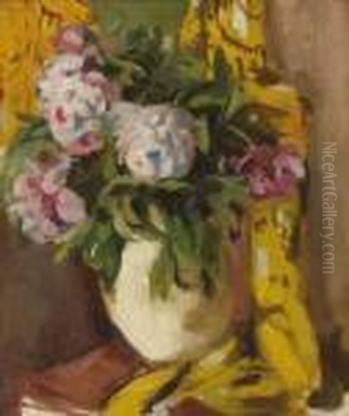 Bouquet De Pivoines Oil Painting by Henri Lebasque