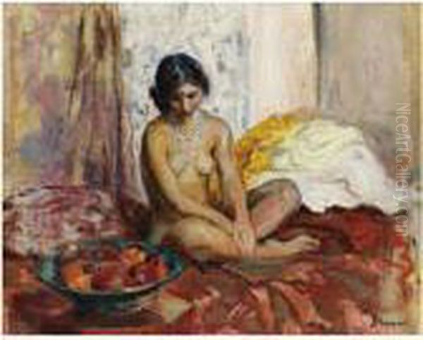 L'egyptienne Au Plateau De Fruits Oil Painting by Henri Lebasque