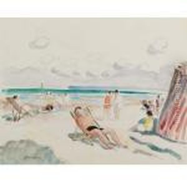 La Plage Oil Painting by Henri Lebasque