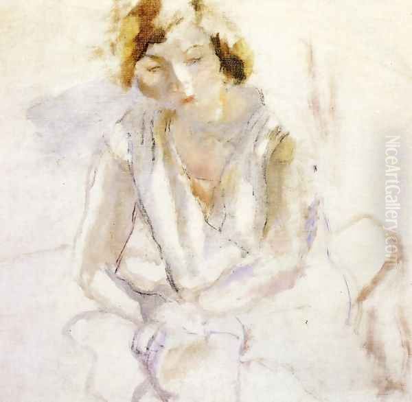 Seated Young Woman I Oil Painting by Jules Pascin