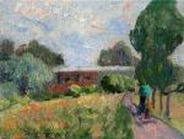 Personnage Sur Un Chemin Oil Painting by Henri Lebasque