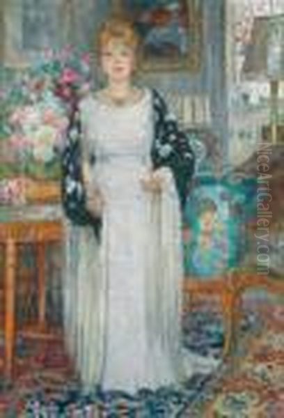 Portrait De Madame Henry Dans Son Interieur Oil Painting by Henri Lebasque