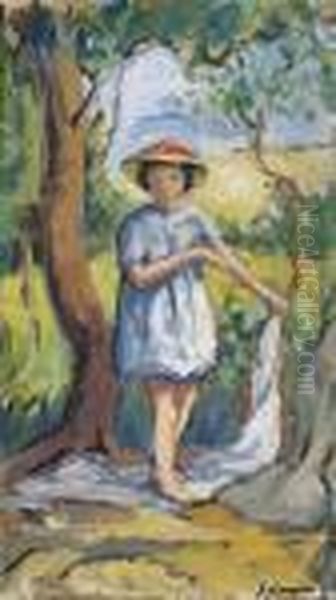 Petite Fille Dans La Clairiere Oil Painting by Henri Lebasque