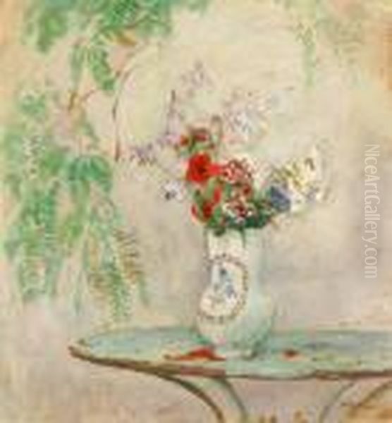 Pichet De Fleurs Oil Painting by Henri Lebasque