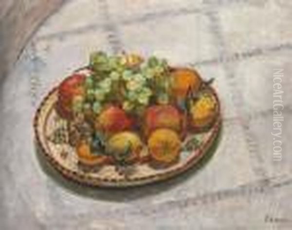 Corbeille De Pommes Et Raisins Oil Painting by Henri Lebasque