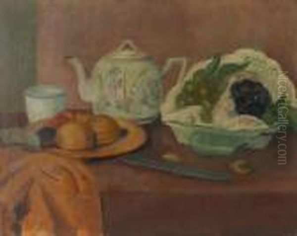 Nature Morte A Le Theiere Et Aux Fruits Oil Painting by Henri Lebasque