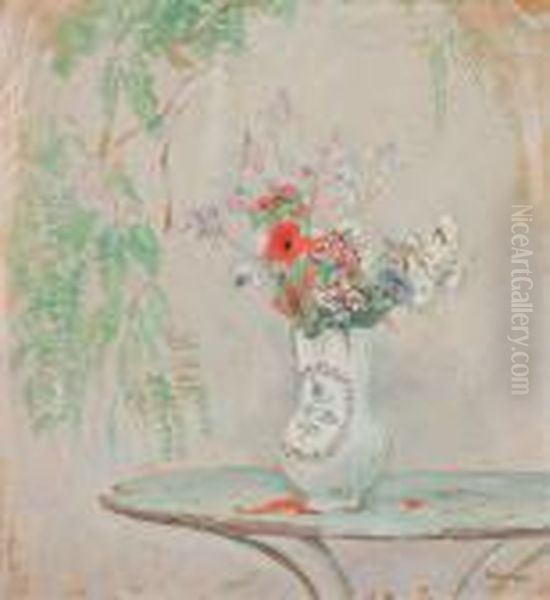 Pichet De Fleurs Oil Painting by Henri Lebasque