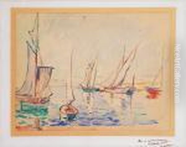 Bateaux Dans Le Port Oil Painting by Henri Lebasque