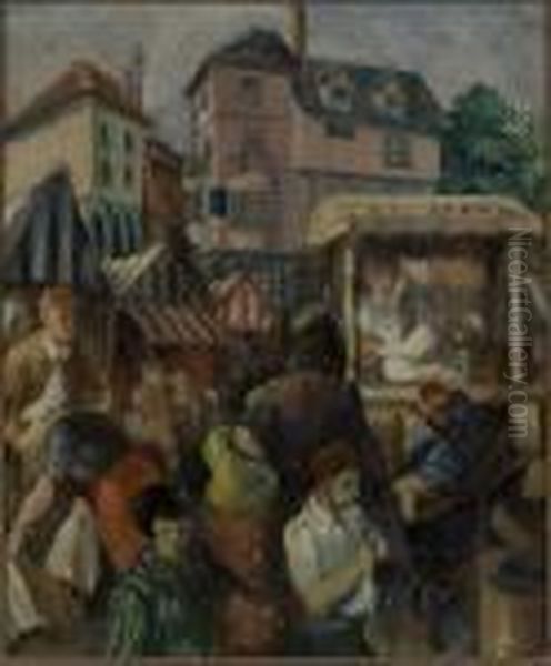 Market Scene Oil Painting by Henri Lebasque