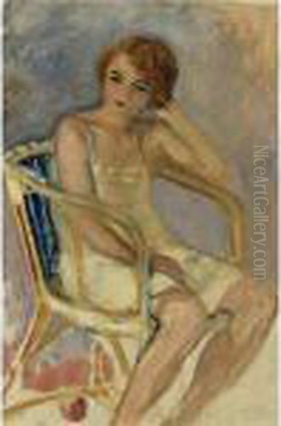 Jeune Fille Assise Oil Painting by Henri Lebasque