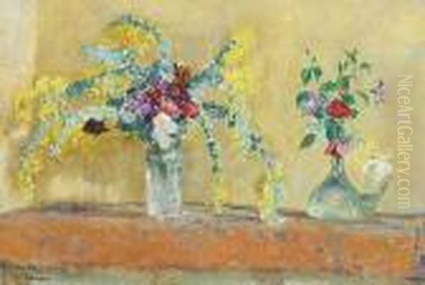 Deux Vases De Fleurs Oil Painting by Henri Lebasque