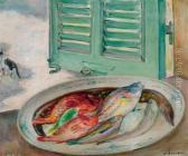 Still Life With Fishes. Oil Painting by Henri Lebasque