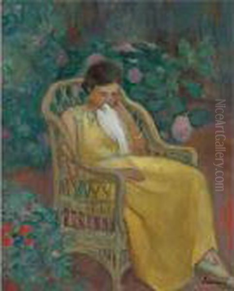 Jeune Fille A La Colombe Oil Painting by Henri Lebasque