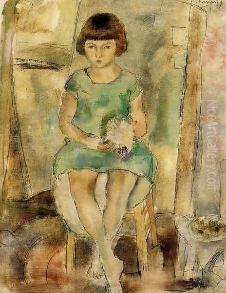 Little Girl Oil Painting by Jules Pascin