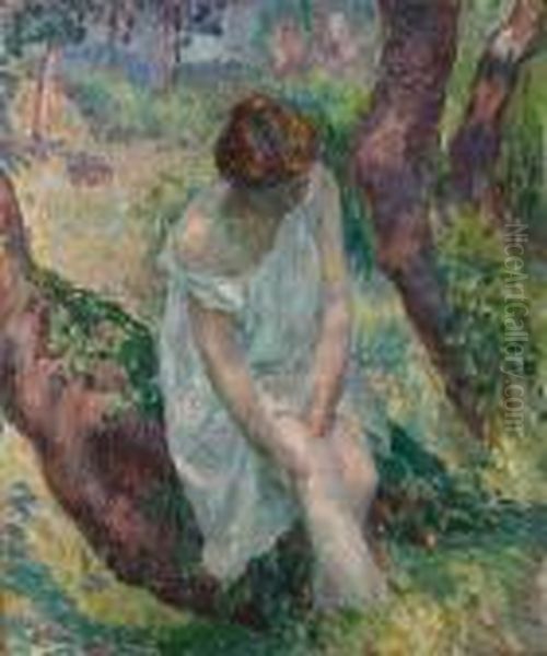 La Baigneuse, St. Tropez Oil Painting by Henri Lebasque