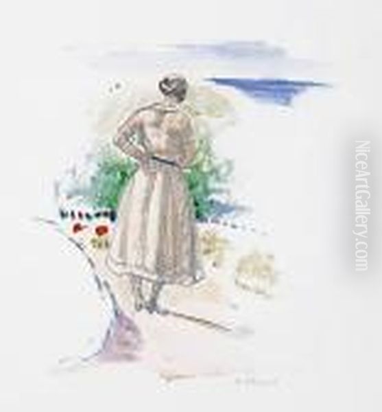 Jeune Femme Contemplant La Mer Oil Painting by Henri Lebasque