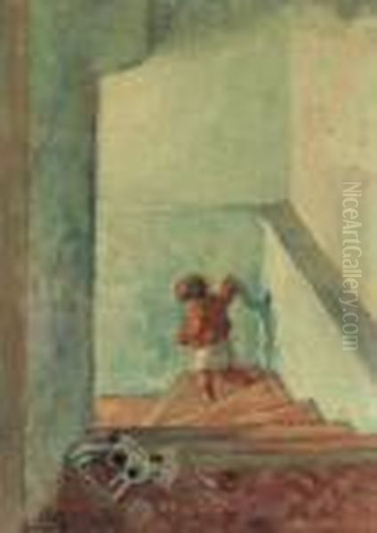 Enfant Dans Un Escalier Oil Painting by Henri Lebasque