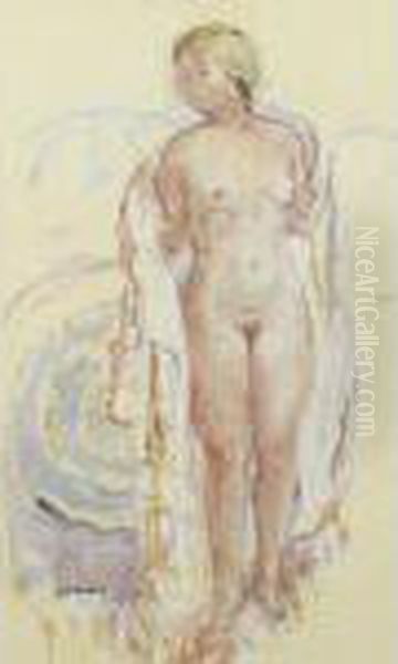 Nu Debout Oil Painting by Henri Lebasque