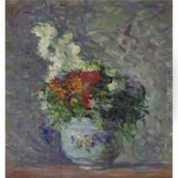 Vase De Fleurs Oil Painting by Henri Lebasque